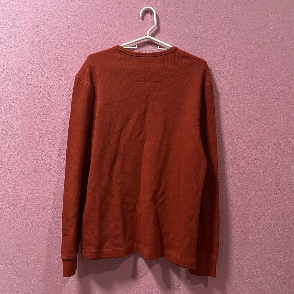 BANANA REPUBLIC Men’s Orange Waffle Knit Sweater Size L